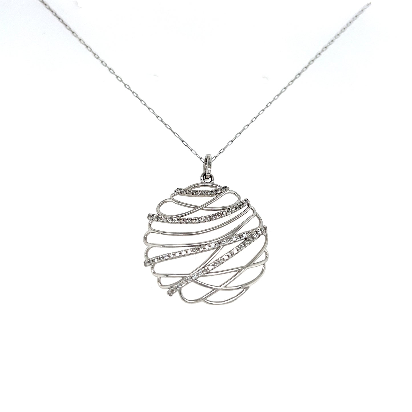 Long Hollow Round Necklace 0.4ct