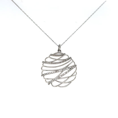 Long Hollow Round Necklace 0.4ct