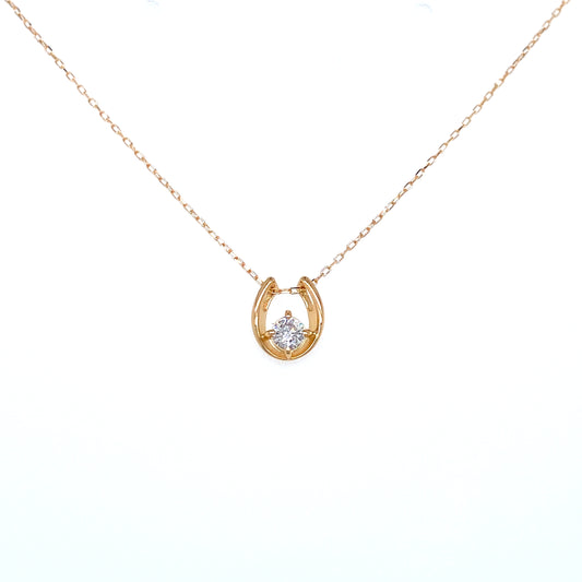 Single Dia Horseshoe Necklace 0.08ct