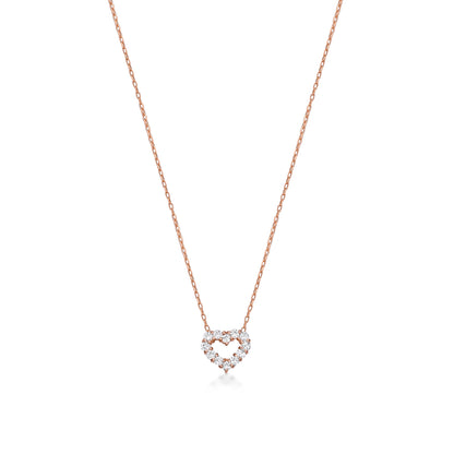 Hollow Heart Necklace 0.1ct
