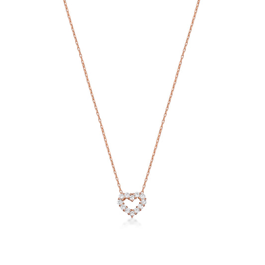 Hollow Heart Necklace 0.1ct