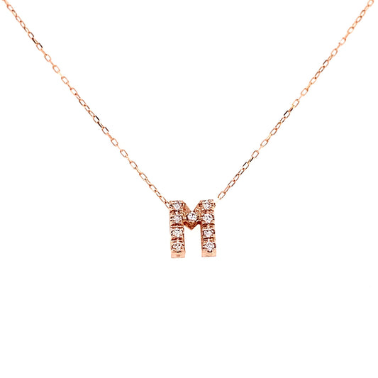 Initial M Necklace 0.06ct