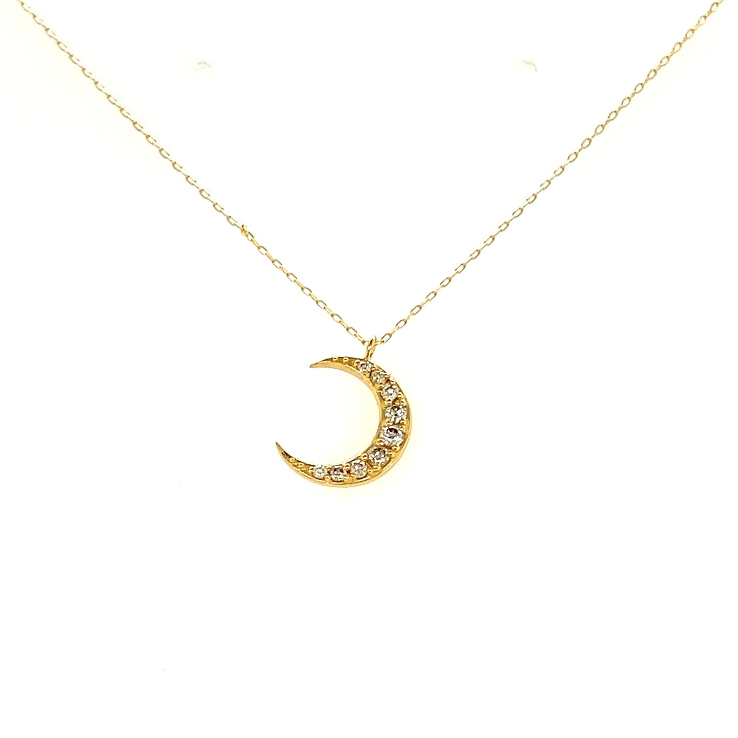 9 Dia Moon Necklace 0.1ct