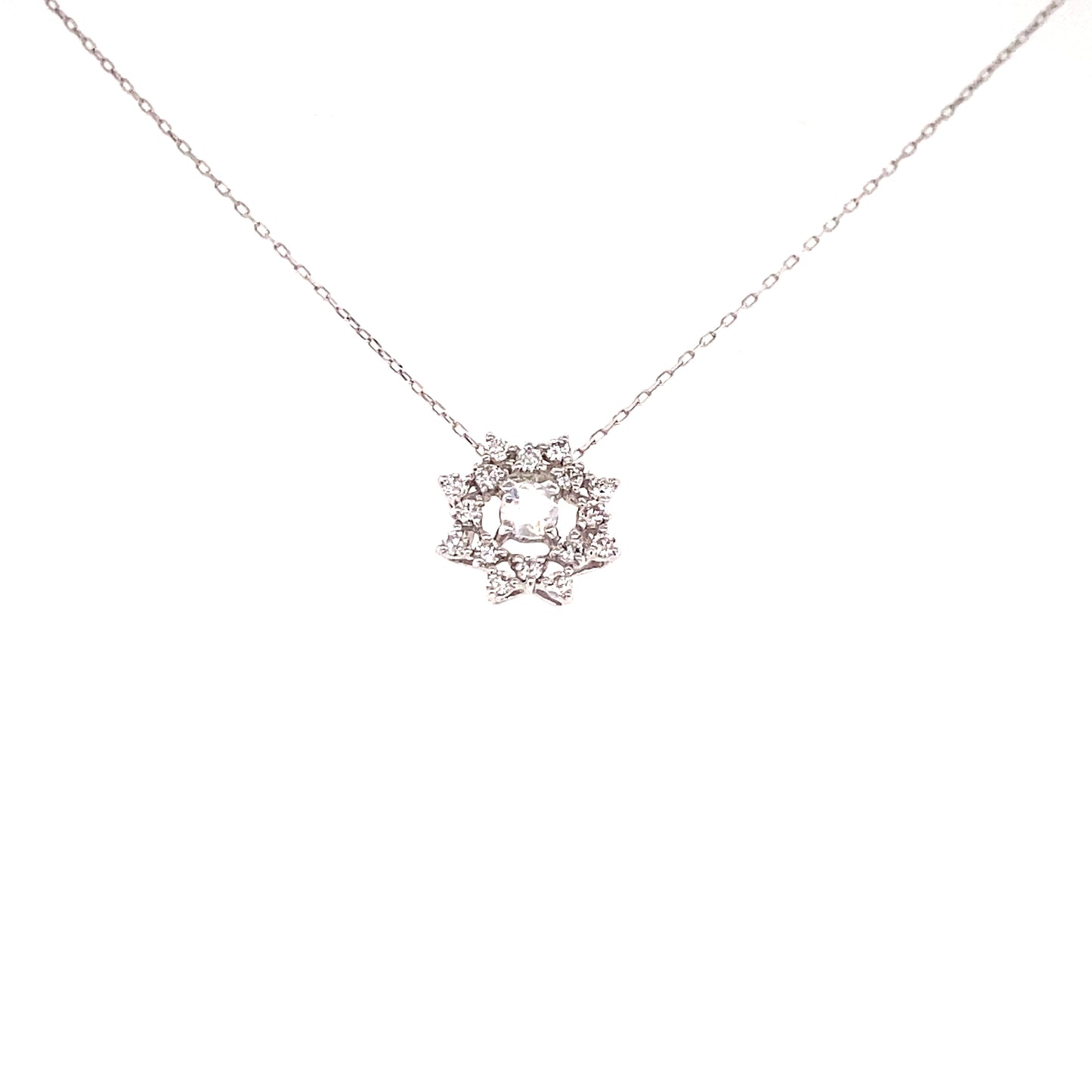 Flower Birthstone Necklace 0.16ct (Jun - Moonstone)
