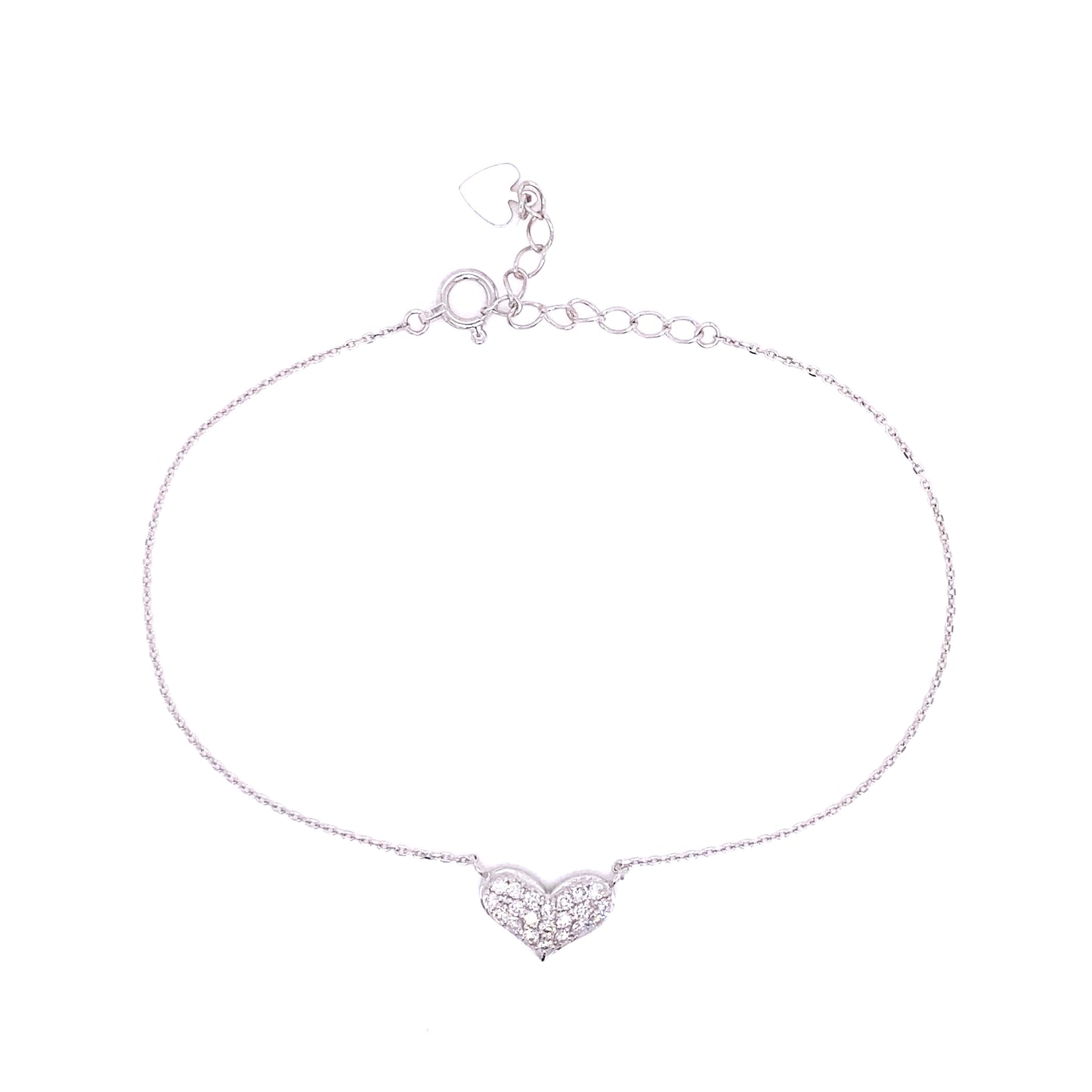 Flat Heart Bracelet 0.2ct