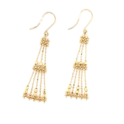 Gold Beads Dress Drop Earrings