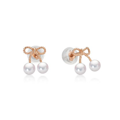 Ribbon Pearl Earrings