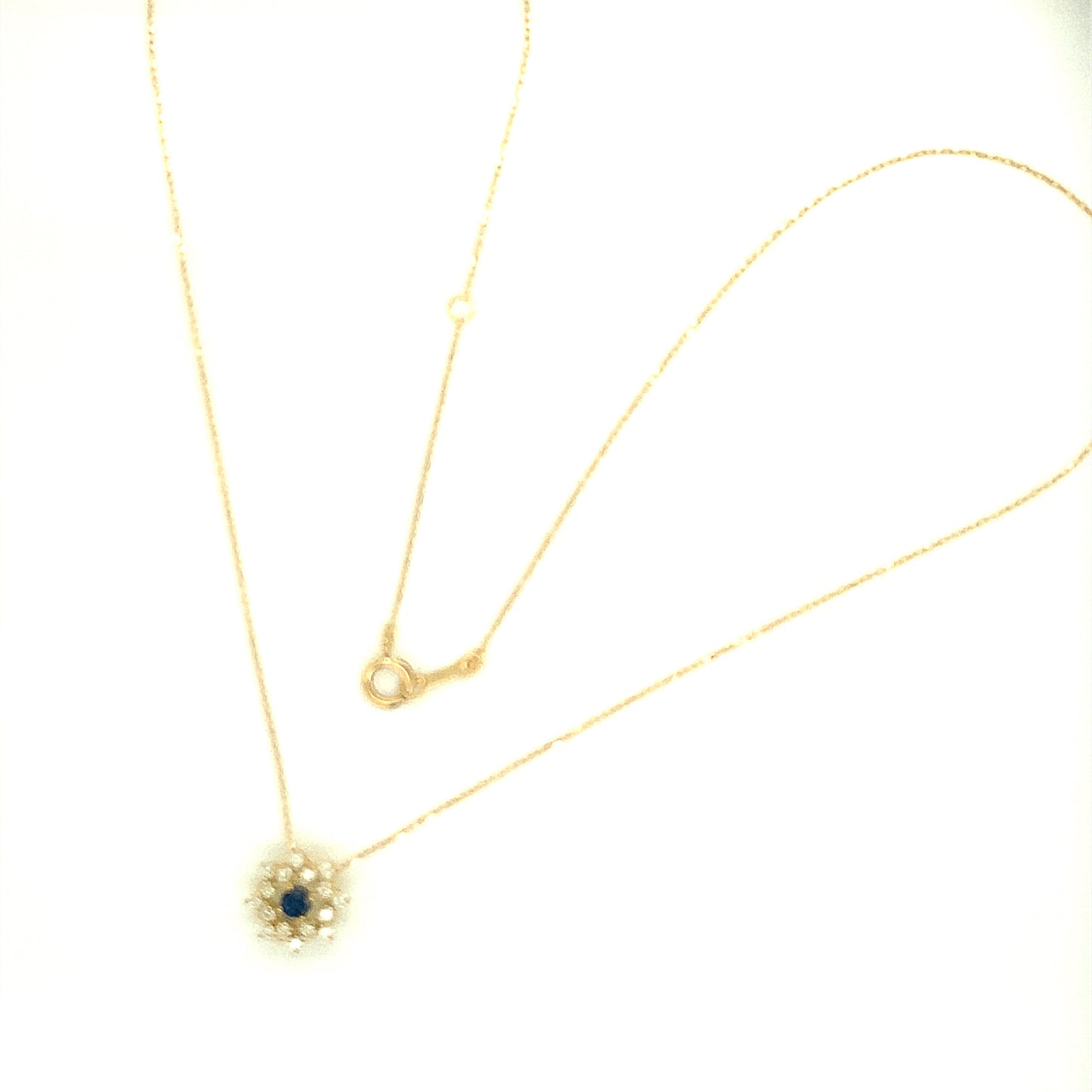 Rhombus Birthstone Necklace (Sep - Sapphire)