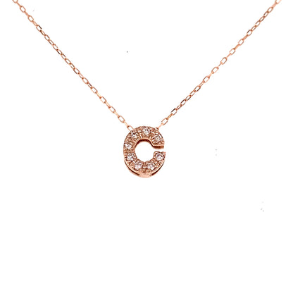 Initial C Pendant in K18 Pink gold