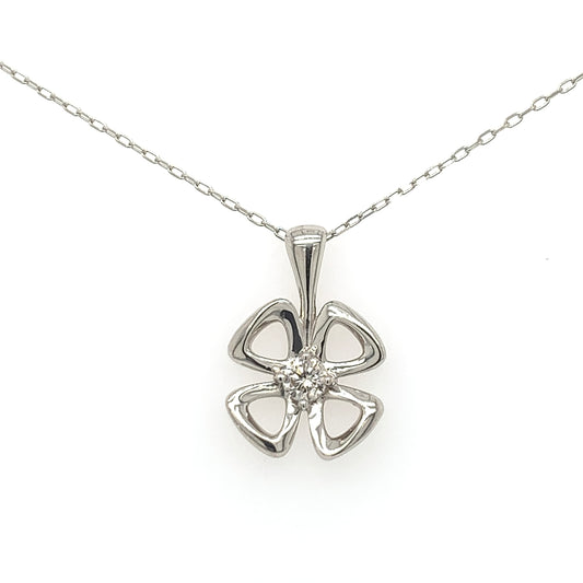 Single Dia Hollow Clover 0.08ct