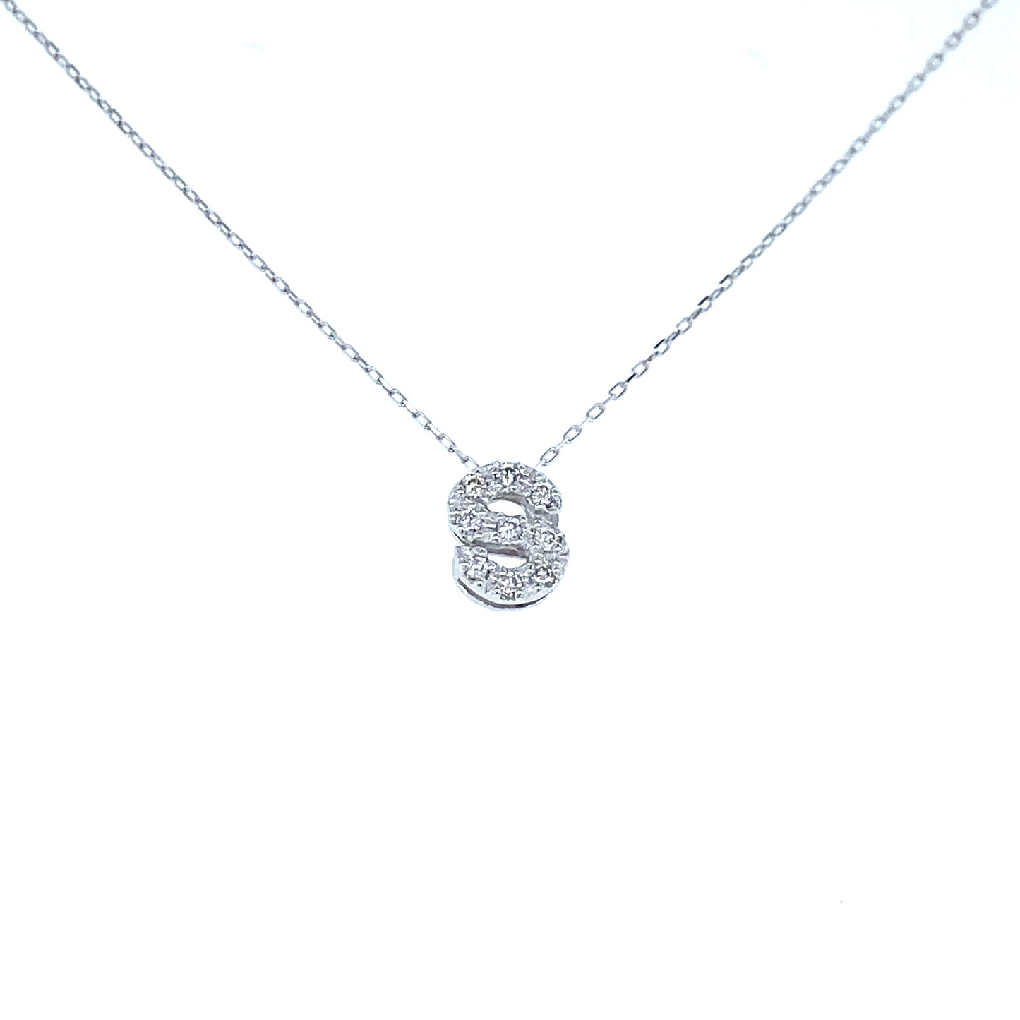 Initial S Necklace 0.06ct