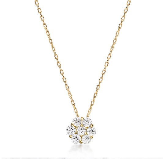 7 Dia Flower Necklace 0.1ct