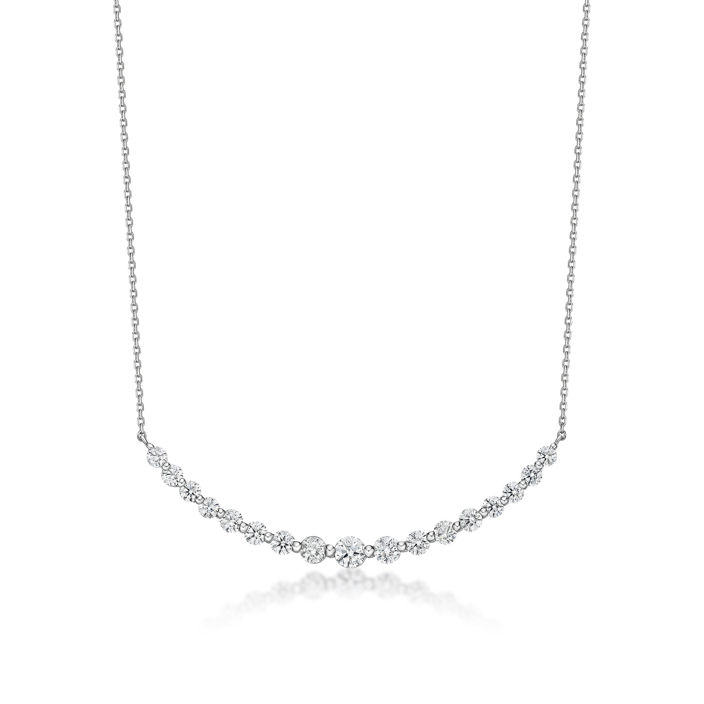 17 Dia Smile Necklace 1ct