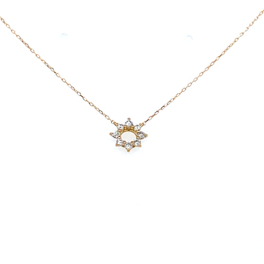 Hollow Sunflower Necklace 0.1ct