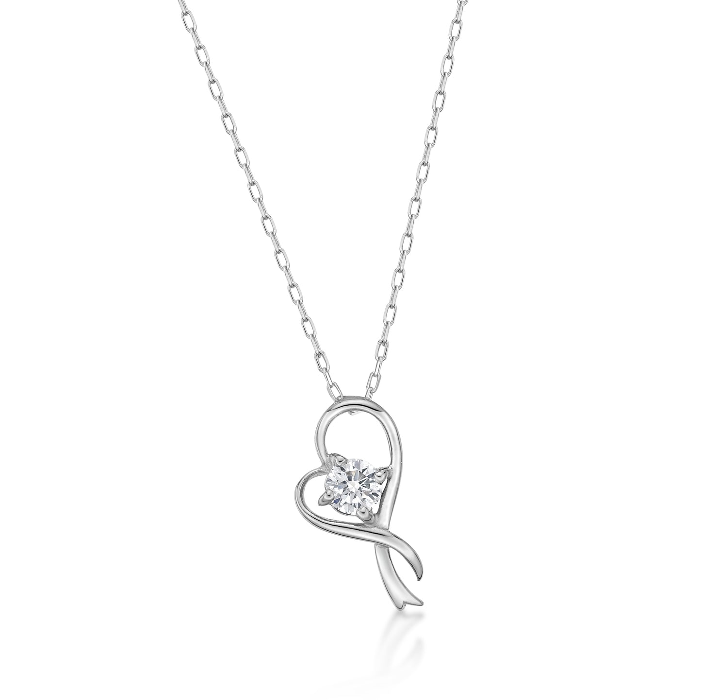 Single Dia Small Heart Necklace 0.08ct