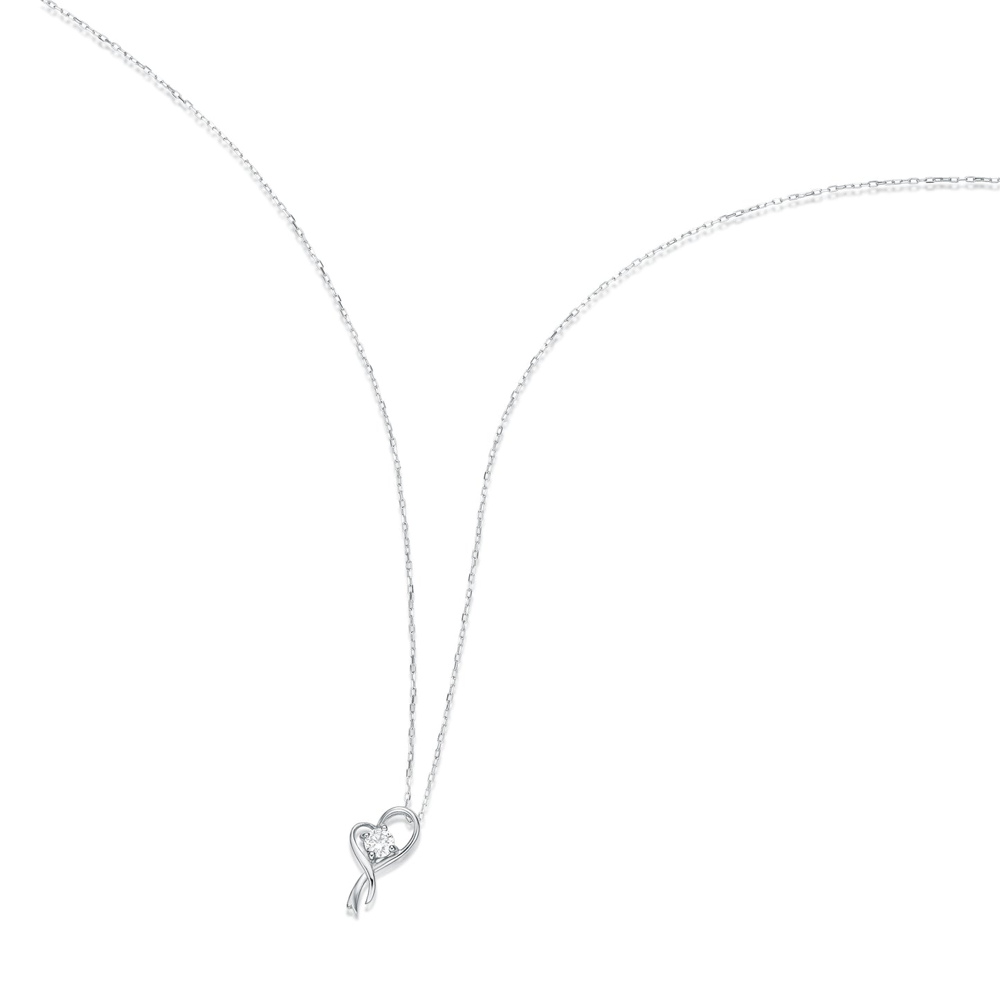 Single Dia Small Heart Necklace 0.08ct