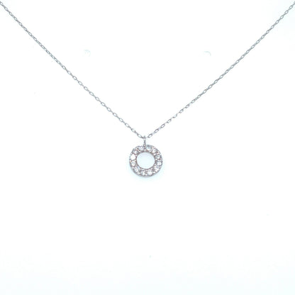 Hollow Round T Necklace 0.1ct