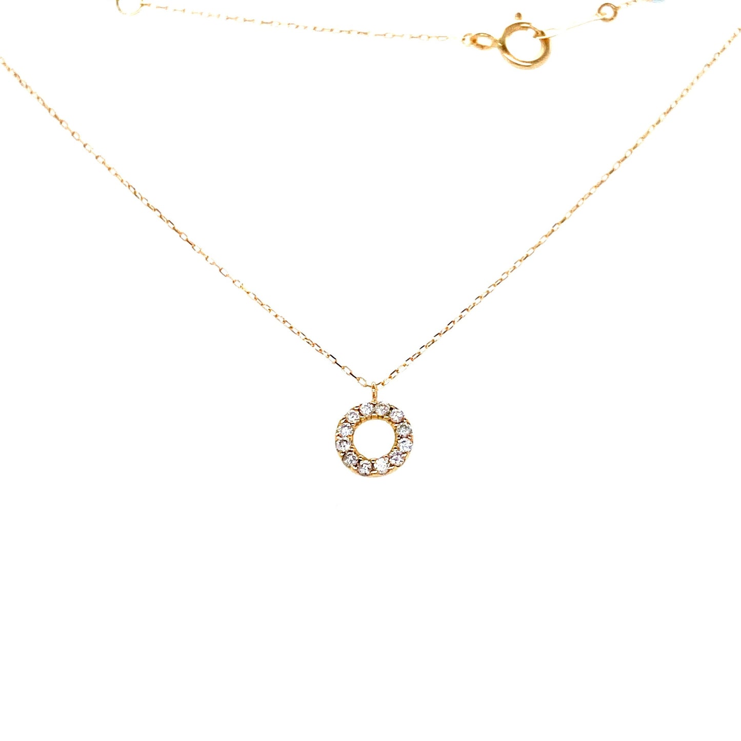 Hollow Round T Necklace 0.1ct