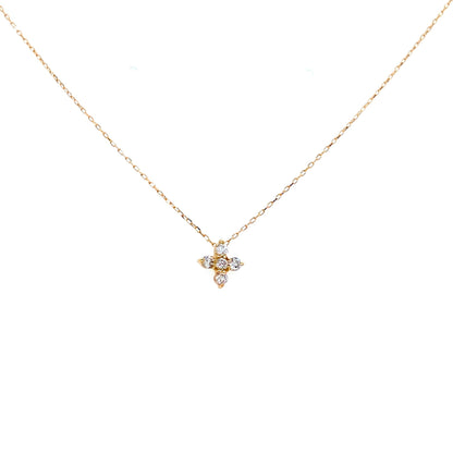 Four-pointed star Necklace 0.1ct