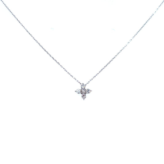 Four-pointed star Necklace 0.1ct