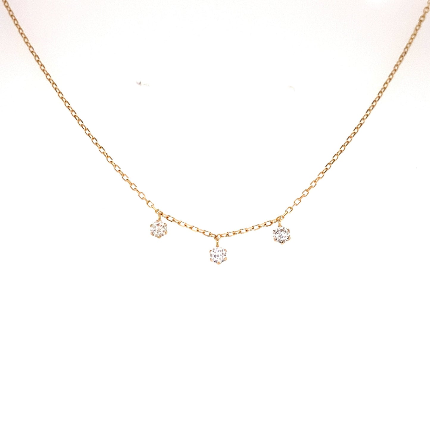 Tri Dia Station Necklace 0.2ct