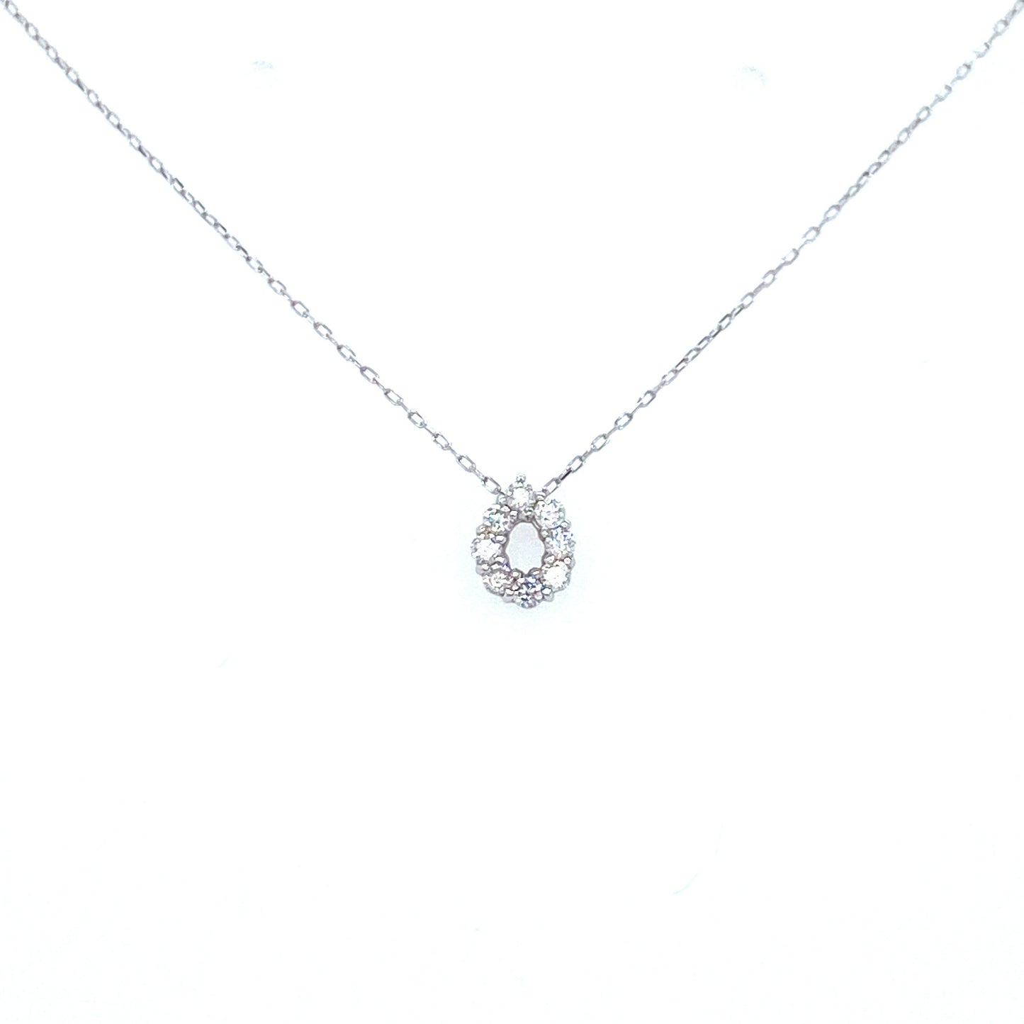 Small Hollow 8 Dia Waterdrop Necklace 0.1ct