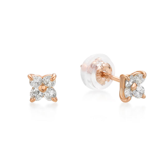 Four-pointed star Earrings 0.2ct