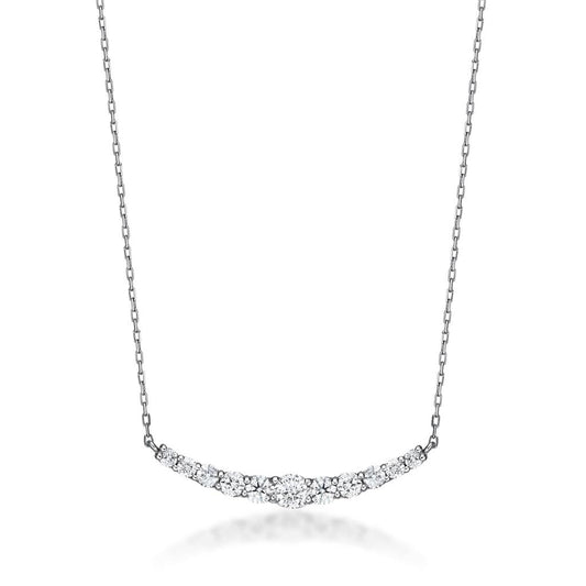 Heart shape 11Dia Smile Necklace 0.5ct